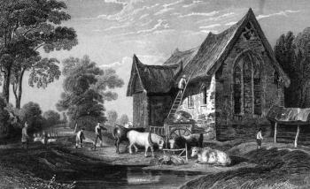 Coggeshall Abbey, Essex, published by George Virtue, 1833 (engraving) | Obraz na stenu