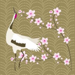 The Cherry Blossom and the Crane | Obraz na stenu