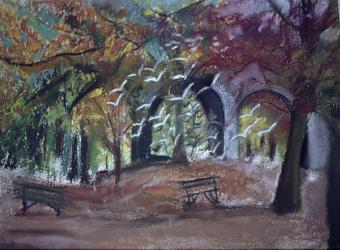 Ravenscourt Park, London (oil pastel on paper) | Obraz na stenu