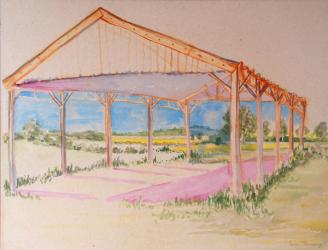 Through the Barn, 2011, watercolour on chinese paper | Obraz na stenu