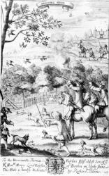 Shooting Flying, from 'The Gentleman's Recreation' published by Richard Blome, 1686 (engraving) | Obraz na stenu