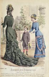 Paris Fashion, from 'Journal des Demoiselles', published Dupuy Paris, 1879 (colour litho) | Obraz na stenu