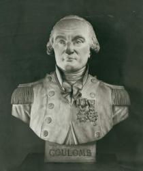 Bust of Charles de Coulomb (1736-1806) (stone) (b/w photo) | Obraz na stenu