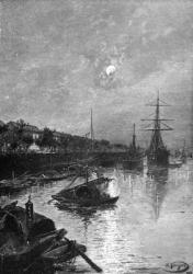 Quay at Hankou, 1893 (engraving) | Obraz na stenu