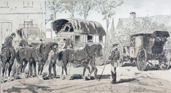 Types of Coaches used during the 19th Century, 1886 (colour litho) | Obraz na stenu