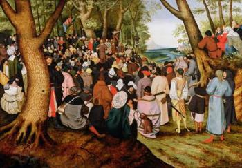 Landscape with St. John the Baptist Preaching (oil on panel) | Obraz na stenu