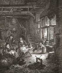 Le Menage Rustique by Adriaen van Ostade. From Histoire des Peintres de Toutes les Écoles, École Hollandaise, published 1863. (litho) | Obraz na stenu