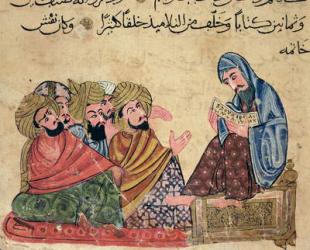 MS Ahmed III 3206 The Philosopher, illustration from 'Kitab Mukhtar al-Hikam wa-Mahasin al-Kilam' by Al-Mubashir (pen & ink and gouache on paper) | Obraz na stenu