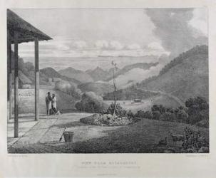 View from Kotagherry Looking Down the Plains of Coimbetoor, plate 2 from 'View of the Neilgherries, or Blue Mountains of Coimbetoor, Southern India' by Captain McCurdy, published 1830 (litho) | Obraz na stenu