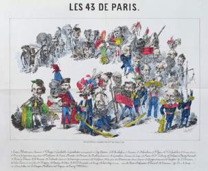 The Forty-Three Elected Representatives of France, caricature of the election of 8th February 1871 (coloured engraving) | Obraz na stenu