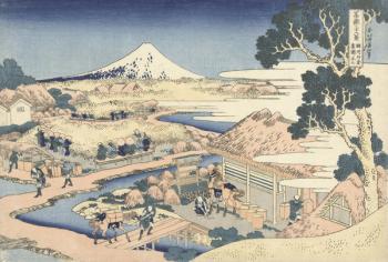 The Tea plantation of Katakura in the Suruga Province, c.1830 (woodblock print) | Obraz na stenu