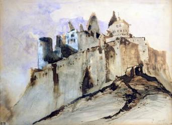 The Chateau of Vianden, 1871 (w/c, pen & ink and wash on paper) | Obraz na stenu