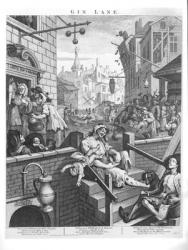 Gin Lane, 1751 (engraving) (b/w photo) | Obraz na stenu