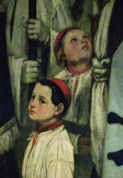 A Burial at Ornans (detail of a choirboy) , 1849-1850 (oil on canvas) | Obraz na stenu