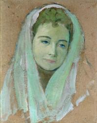 Marthe with a White Veil, 1891 (oil on card) | Obraz na stenu