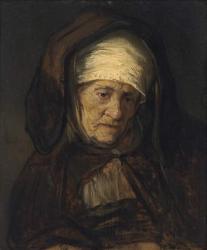 Head of an Aged Woman, 1655-60 (oil on panel) | Obraz na stenu
