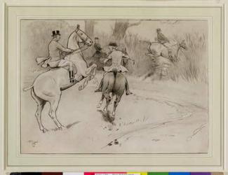 'Hold Back, Sir!', 1904 (charcoal, pen and ink with white on paper) | Obraz na stenu