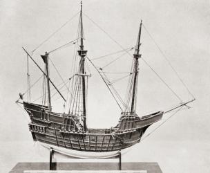Model of a fifteenth century Portuguese Carrack. | Obraz na stenu