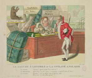 The Gascon in London, or English Civility, 1806 (colour litho) | Obraz na stenu