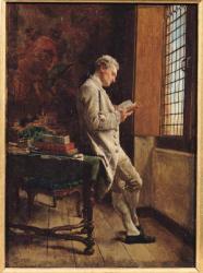 The Reader in White, 1857 (oil on panel) | Obraz na stenu