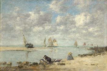 Washerwoman near Trouville, c.1872-6 (oil on wood) | Obraz na stenu