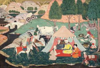Encampment of a Prince (painted silk) | Obraz na stenu