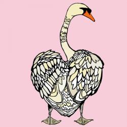 Mildred Mute Swan, 2014, pen and ink, digitally coloured | Obraz na stenu