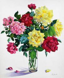 June Roses (watercolour on paper) | Obraz na stenu