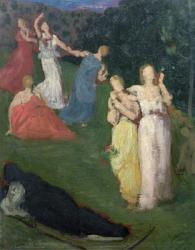Death and the Maidens (oil on millboard) | Obraz na stenu
