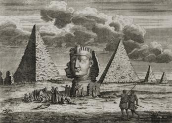 The Pyramids and Sphinx at Giza, Egypt, c.1725 (engraving) | Obraz na stenu