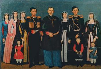 N.E. Mukhran-Batoni with family, 1862 (oil on canvas) | Obraz na stenu