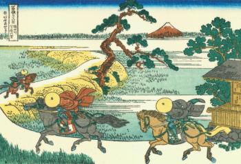 Village of Sekiya at Sumida river, c.1830 (woodblock print) | Obraz na stenu