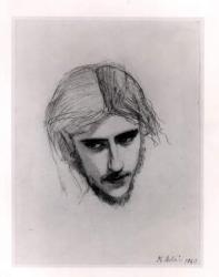 Study for the Head of Ferdinand for 'Ferdinand Lured by Ariel', 1849 (graphite on paper) | Obraz na stenu