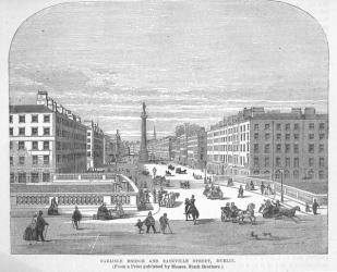 Carlisle Bridge and Sackville Street, Dublin (engraving) | Obraz na stenu