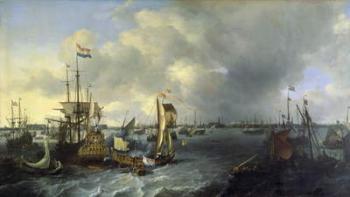 The Port of Amsterdam, view of the Ij, 1666 (oil on canvas) | Obraz na stenu