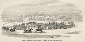 Races at Wheat Croft: Col. Thompson's 'Hamlet' winning the Lascelles Cup, from 'The Illustrated London News', 15th November 1845 (engraving) | Obraz na stenu