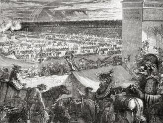 Grande Federation, 14th July 1790, from 'Histoire de la Revolution Francaise' by Louis Blanc (1811-82) (engraving) | Obraz na stenu