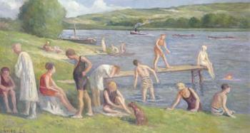 Bathers on the Banks of the Seine (oil on canvas) | Obraz na stenu