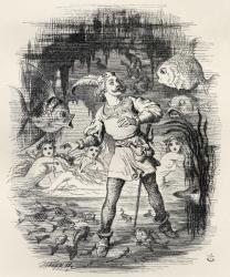 Illustration by J. Tenniel from the poem 'Sir Rupert the fearless', a legend of Germany, from 'The Ingoldsby Legends or Mirth and Marvels', by Thomas Ingoldsby, published in 1865 (litho) | Obraz na stenu