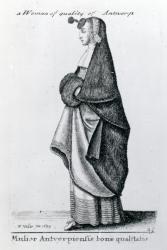 Woman of Quality from Antwerp, 1643 (etching) | Obraz na stenu