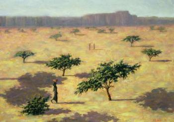 Sahelian Landscape, Mali, 1991 (oil on canvas) | Obraz na stenu