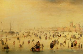 Skaters on a Frozen River, 17th century | Obraz na stenu