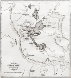 Map of the Valley of Mexico at the time of the conquest, from History of The Conquest of Mexico, published 1850 (engraving) | Obraz na stenu