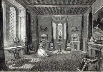 The Scarlet Drawing-room, Lansdown Tower, from 'The Illustrated London News', 29th November 1845 (engraving) | Obraz na stenu