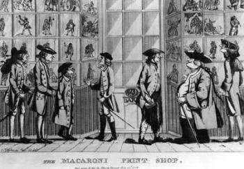 The Macaroni Print Shop, pub. by N. Darley, 1772 (engraving) (b/w photo) | Obraz na stenu