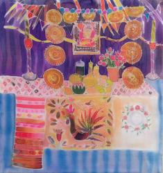 Mexican Shrine with Frida Kahlo, 2006 (dyes on silk) | Obraz na stenu