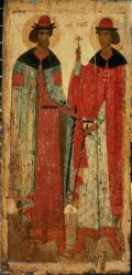 St. Boris and St. Gleb, Moscow, first half of 14th century (tempera on panel) | Obraz na stenu