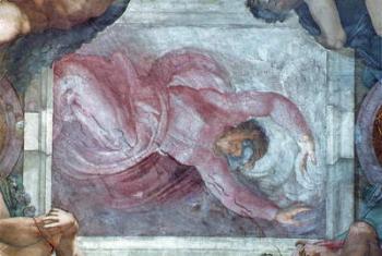 Sistine Chapel Ceiling: God Dividing Light from Darkness (pre restoration) | Obraz na stenu