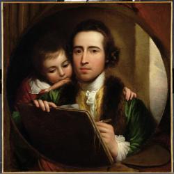The Artist and his son Raphael, c.1773 (oil on canvas) | Obraz na stenu