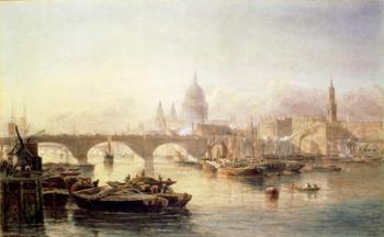 St. Paul's Cathedral and London Bridge, 19th century | Obraz na stenu